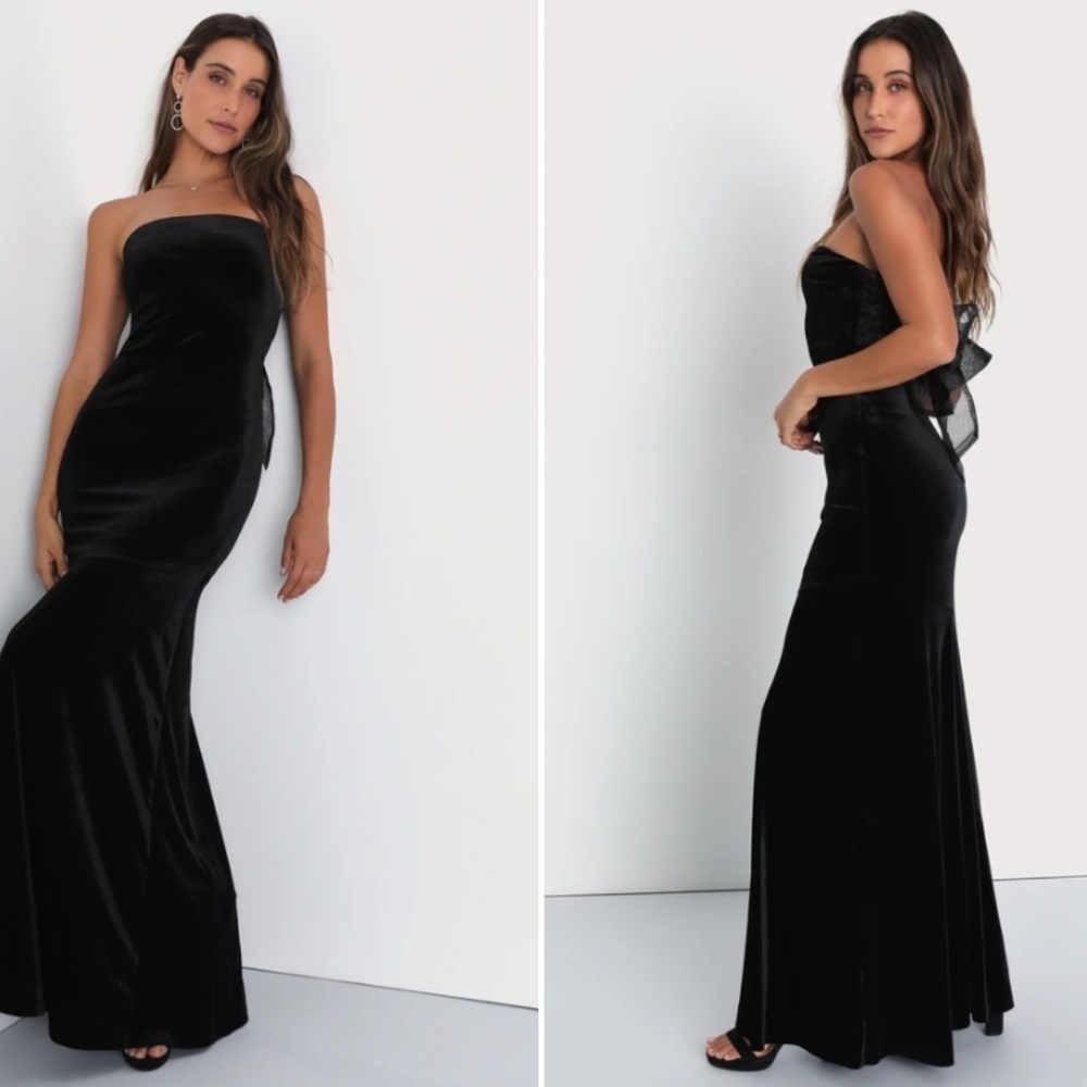 Lulus Chic Prom Wedding Holiday Sexy Elegant Vixen Velvet Cocktail Maxi View 5